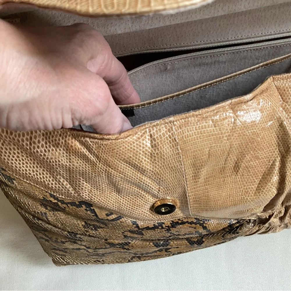 W.A. Thompson & Co Snake Skin Shoulder Bag Convertible Clutch LARGE RARE VINTAGE